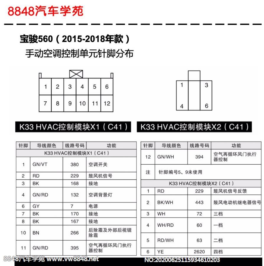 2015-2018年宝骏560手动空调控制单元